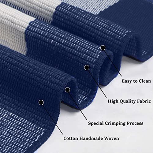 KILOCOCO Buffalo Plaid Checkered Rug 3x5 ft Blue and White Front Door Rug - color: Blue and White, size: 3' x 5' (Rectangular)