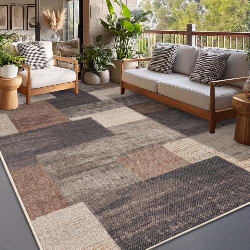 Modern Geometric Easy Jute Area Rugs 9x12 Living Room, Large Outdoor Carpet - color: Beige, size: 9x12ft