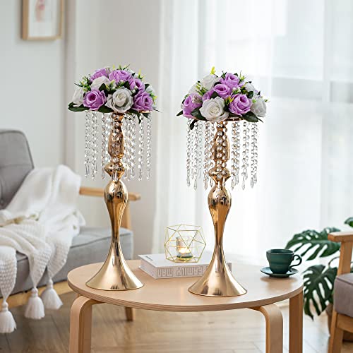 Flower Centerpieces for Wedding Tables: Lilac & White, 2 Packs - color: Lilac & White