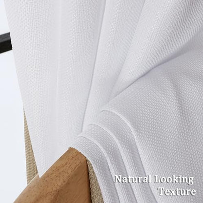 Lecloud White Curtains for Bedroom 54 Inch Length 2 Panels Set - color: White, size: 30"W x 54"L (Pack of 2)