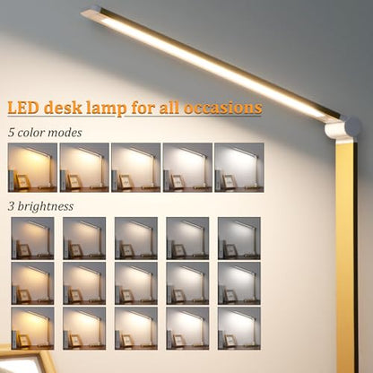LED Desk Lamp with USB Ports,Touch Desk Lamps for Home Office with 5 Modes - color: Gold