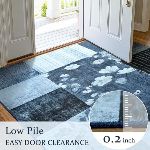 6'x9' Blue Patchwork Geometric Area Rug - color: Blue, size: 6' x 9' (Rectangular)