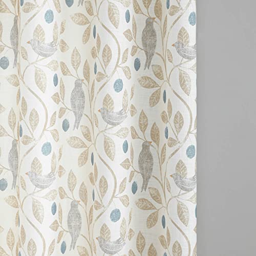 VOGOL Birds & Leaves Print Curtains, Rod Pocket Drapes, 42 x 45, 2 Panels - color: Birds, size: 42"W x 45"L (Pack of 2)