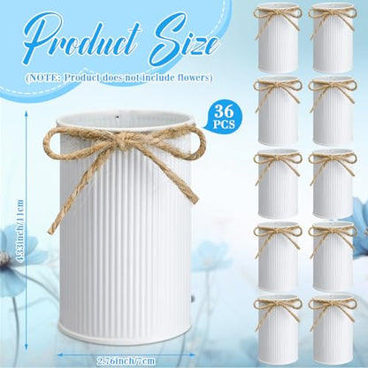 4.33 Inch Mini Vase Wedding Table Centerpieces,White,36 Pcs - color: White