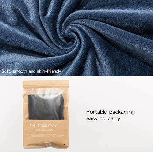 NTBAY King Velvet Pillowcases, Set of 2, Zipper, Navy Blue - color: Navy Blue, size: 36" x 20" (Pack of 2)