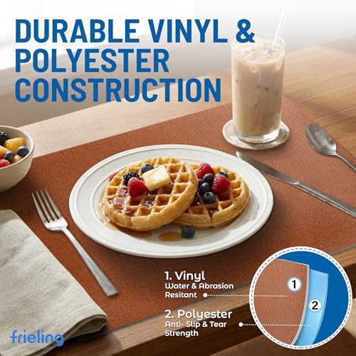 Frieling Davanti By Frieling Everyday Rectangular Placemat - Novo Cuero Brown, Set of 6 - color: Novo Cuero Brown