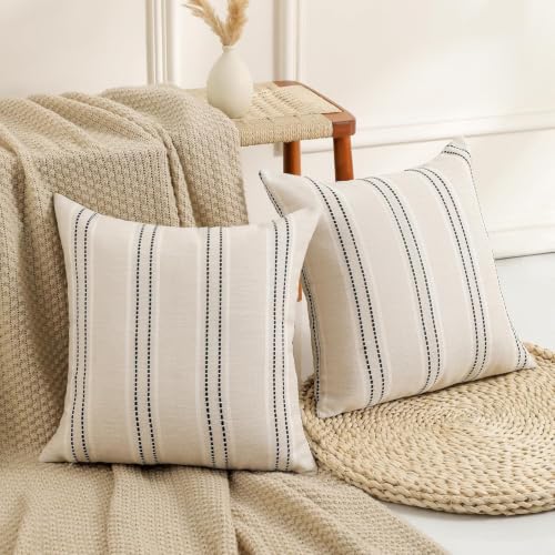 Hckot Stripe Throw Pillow Covers 26x26 Large Square Navy Blue Pillow Cover - color: Grey, size: 26" x 26" (Pack of 2)