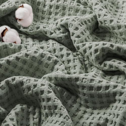 Exclusivo Mezcla 100% Cotton Throw Blanket for Couch, Celadon - color: Celadon, size: Throw (50" x 60")