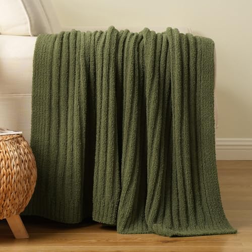 Battilo Olive Green Throw Blankets for Couch, Soft Throw Blanket, 50"x60" - color: Olive Green, size: 50"x60"