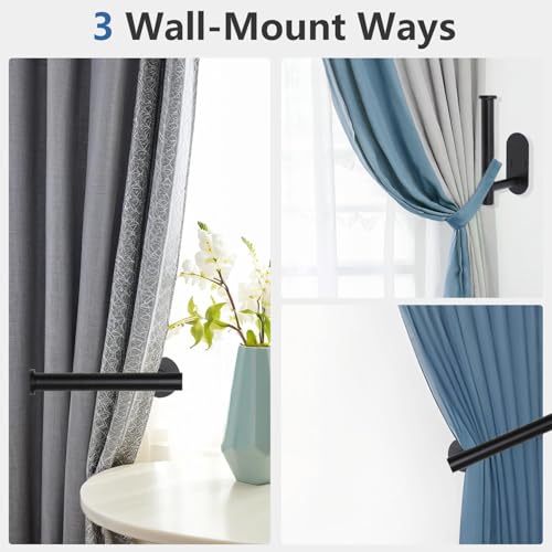Curtain Tiebacks Hooks Wall Mounted, Curtain Holdbacks Screw-in, Curtain Holders for Drapes, Curtain Pull Backs, Curtain Tie Backs 304 Stainless Steels, 2pcs Black - color: Black, size: 2Pcs