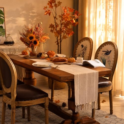 Wracra Rustic Linen Table Runner,Light Coffee Table Runners 108 inches Long - color: Light Coffee, size: 13"×108"