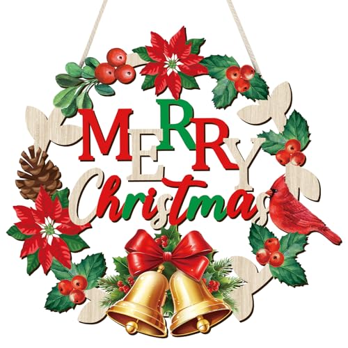 COCHIE Vintage Merry Christmas Decorations Xmas Bells Welcome Sign - style: XMAS