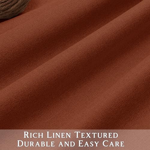 ChrisDown Terracotta Blackout Curtains 45 Inches Long 2 Panels for Bedroom - color: Terracotta, size: 52"W x 45"L (Pack of 2)