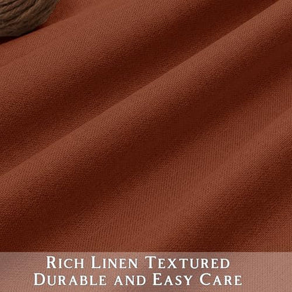 ChrisDown Terracotta Blackout Curtains 45 Inches Long 2 Panels for Bedroom - color: Terracotta, size: 52"W x 45"L (Pack of 2)