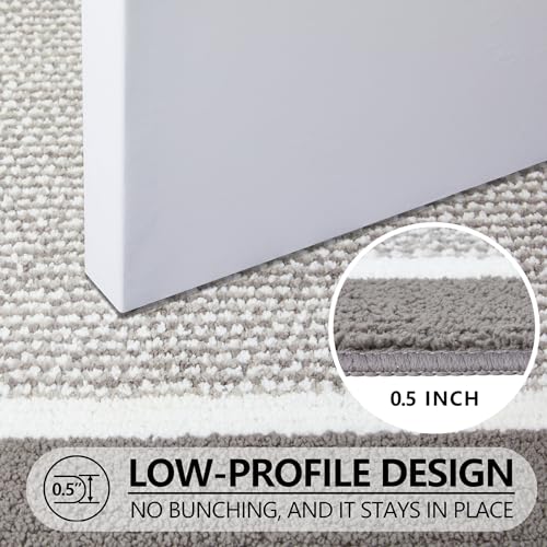 REFETONE Dirt Trapper Door Mat 24" x 36", Non-Slip Washable Doormats, Grey