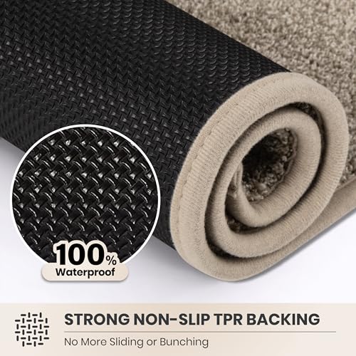 PURRUGS Hallway Runner Rug, 24" x 84", Taupe - color: Taupe, size: 24" X 84"