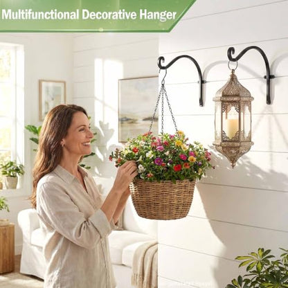 Hanging Plant Brackets Outdoor: 12-Inch 50lbs Bird Feeder Hangers 4 Pack - size: 2B-12“4PCs