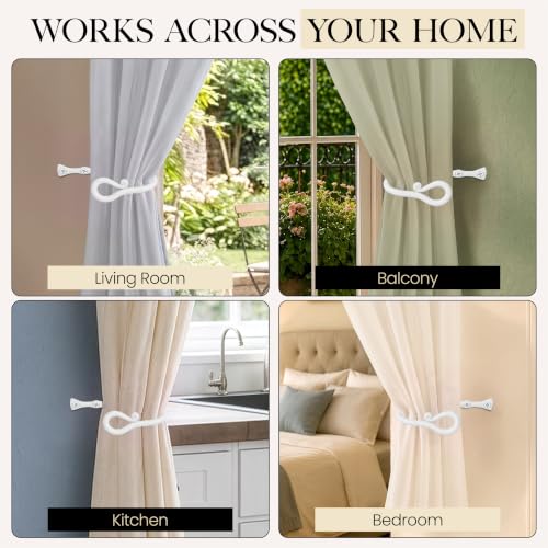 RTZEN Metal Curtain Tiebacks, Drapery Holders for Wall, 2 Pcs - size: Medium, style: Loophole - W