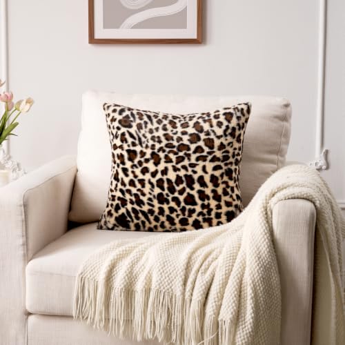 GALMAXS7 Cheetah Pillow Covers Leopard Throw Pillow Covers Set of 2, 18x18 - color: Leopard, size: 18" x 18" (Pack of 2)
