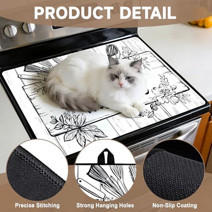 Stove Top Cover for Electric Stoves: All-in-One Heat-Resistant Protector Mat, Non-Slip Kitchen Counter Mat Cooking Design 28''x20'' - color: CH1515