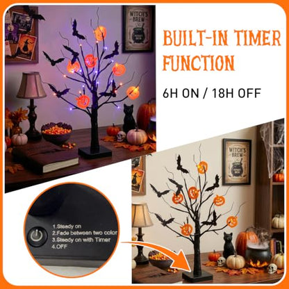 EAMBRITE Halloween Decorations Indoor Halloween Tree Black Spooky Tree