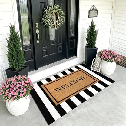 KOZYFLY Black and White Area Rug 3x5 Ft Washable - color: Black and White, size: 3' x 5' (Rectangular)