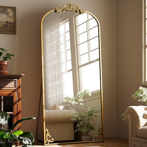 Easly 32"X71" Gold Full Length Mirror, Vintage Floor Mirror for Home Decor - color: Gold, size: 71"L x 32"W