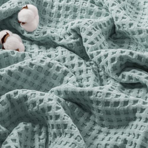 Exclusivo Mezcla 100% Cotton Throw Blanket for Couch, Dusty Mint - color: Dusty Mint, size: Throw (50" x 60")