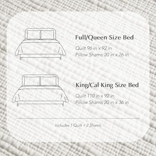 EVERGRACEHOME Cotton Sateen Channel Quilt Set, King Size, Bright White - color: Bright White, size: King (110" X 92")