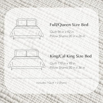 EVERGRACEHOME Cotton Sateen Channel Quilt Set, King Size, Bright White - color: Bright White, size: King (110" X 92")