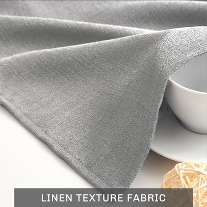 Melodieux Gray Semi Sheer Curtain Valance for Kitchen Cafe Small Windows Linen Rustic Rod Pocket Valance, 52 by 18 Inch, 1 Panel - color: Grey, size: 52"W x 18"L (Pack of 1)