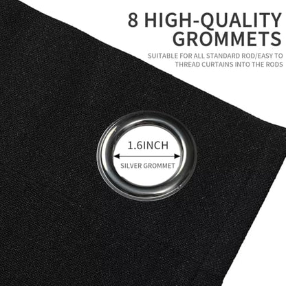 Joydeco Blackout Curtains 84 Inch Length, 1 Panel for Bedroom, Thermal Insulated Linen Black Out Curtains with Grommets (100x84) - color: Black, size: 100"W x 84"L (Pack of 1)