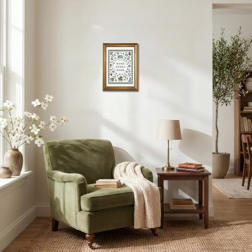 Vintage Gold Framed Wall Art Home Sweet Home Canvas Prints, 12x16in - color: home, size: 16"L x 12"W