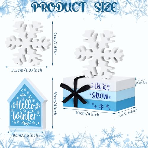 Blulu 5 Pcs Winter Snowflake Table Decorations, Winter Tiered Tray Decor - style: Snowflake