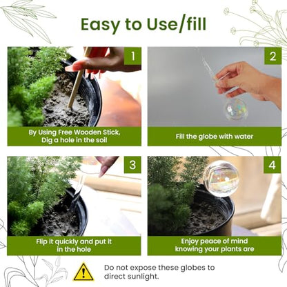Iridescent Self Watering Globes, Glass Rainbow Plant Watering Globes, Self Watering Planter Insert, Automatic Plant Waterer Indoor (Medium-2 Pcs Iridescent, Medium) - color: Medium - 2 Pcs (Pack of 1)