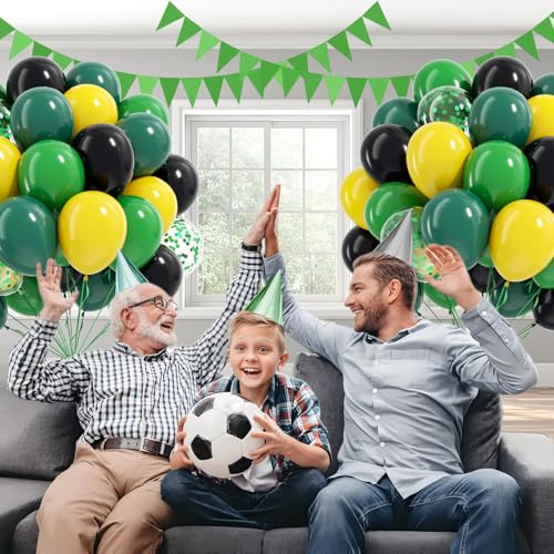 60pcs Tractor Balloons 12inch with Black Green and Yellow Balloons - color: Yellow Green Balck