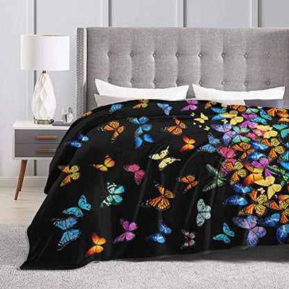 Butterfly Blanket Beautiful Butterfly Throw Blanket Ultra Soft Blankets Lightweight Cozy for Bed Couch Sofa 60"X50" - color: Butterfly 1, size: 60"x50"