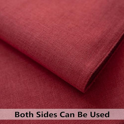 Demetex Placemats Set of 6 Red Linen Wipeable Place Mats Heat Resistant Cloth Placemats for Dining Table Restaurants Holiday, 13 x 19 inches, Wine Red - color: Red, size: Placemats set of 6