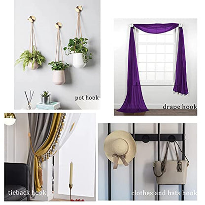 BEL AVENIR 2 Pack Curtain Holdbacks Metal Round Medallion Drapery Tiebacks Wall Hooks Modern Simple Style Home Decor with 2pcs Screws (Silver) - color: Silver