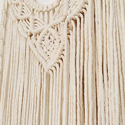simpleSS Macrame Wall Hanging Boho Macrame Tapestry Woven Home Decor Wall Pediment - Beautiful Apartment Bedroom Dorm Room Decoration (15.7” W×27.5” L)