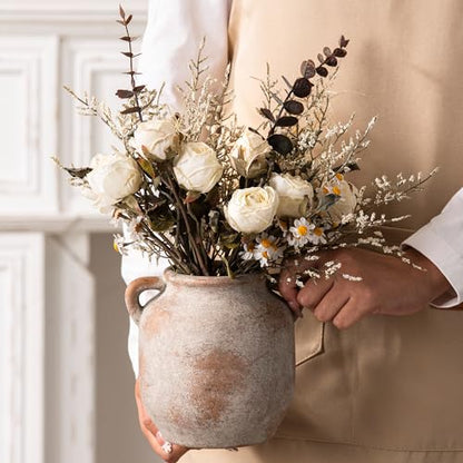 Vanselia Ceramic Flower Vase Home Table Decor Living Room Farmhouse 6 in - color: 6" Retro