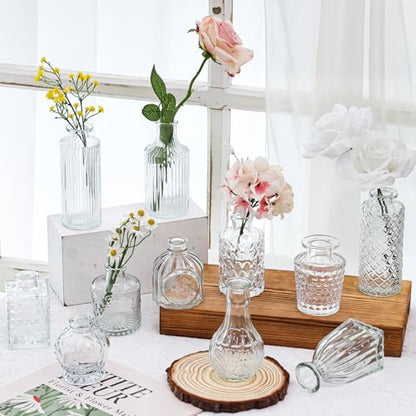 Fixwal 36pcs Glass Bud Vase Bulk Set, Clear Small Glass Vases for Flowers - color: Clear, size: 36pcs