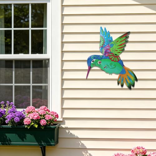 VEWOGARDEN Hummingbird Wall Art, Large Outdoor Metal Hanging Wall Decor for Home Outside Patio Garden Fence Decorations - style: Large Hummingbird