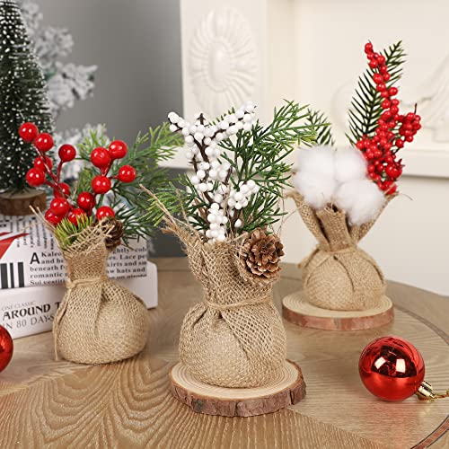 winemana 6 Pcs Mini Christmas Tree Table Decorations Office Holiday Decor - size: 8in