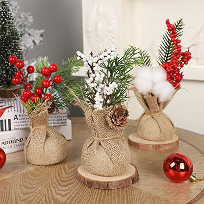 winemana 6 Pcs Mini Christmas Tree Table Decorations Office Holiday Decor - size: 8in