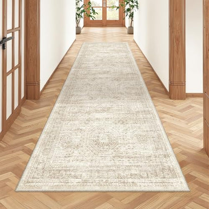 2x7 Runner Rug Non Slip,Washable Hallway Runner Rug,Beige - color: Beige/Ivory, size: 2' x 7' (Runner)
