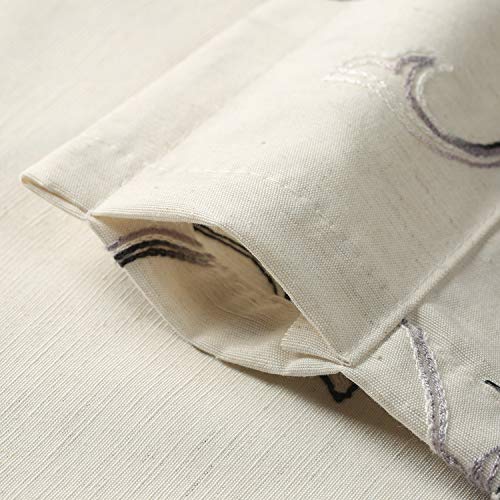 VOGOL Gray Vine Embroidered Tier Curtains, 30 x 36 Inches, 2 Panels - color: Grey, size: 30"W x 36"L (Pack of 2)