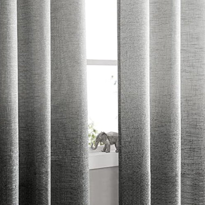 Central Park Ombre Semi Sheer Curtain, Cream White to Grey, 40" Wx84 Lx2 - color: Grey, size: 40"W x 84"L (Pack of 2)