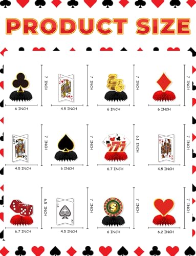12Pcs Casino Theme Party Decorations, Casino Centerpieces for Table - style: Casino