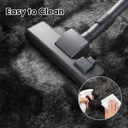 Area Rugs for Living Room, Bedroom, Darkgrey Plush Fluffy Carpet - color: Darkgrey, size: 6' x 9' (Rectangular)